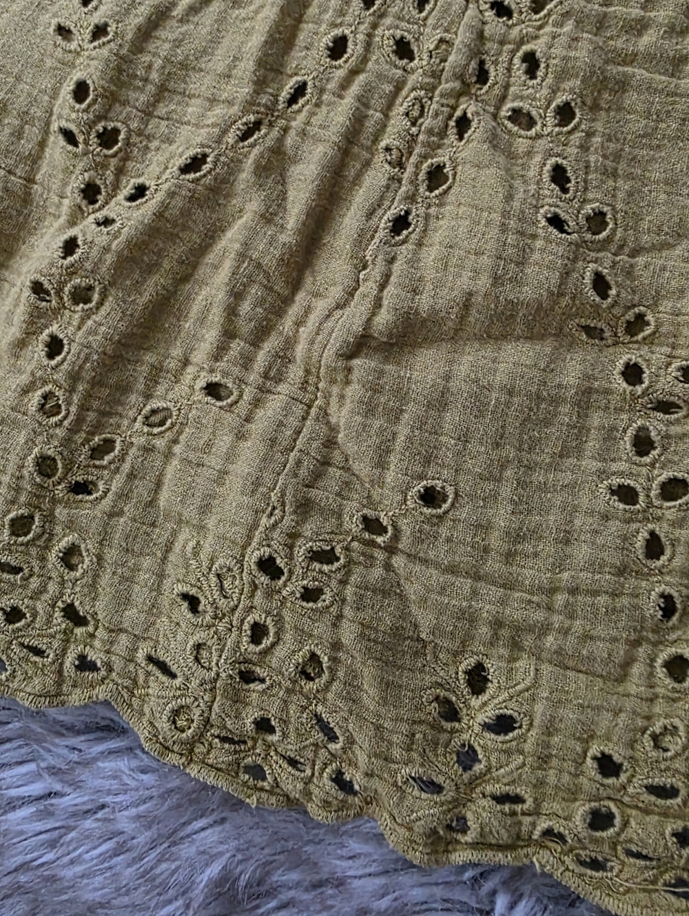 Free People Getaway Sleeveless‎ Maxi Dress Green Eyelet Open Back Button Front - Picture 4 of 13